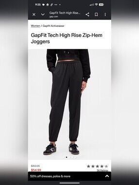 Women's Black Elastic Waist Jogger Pants